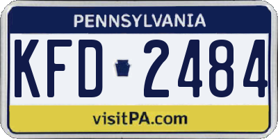 PA license plate KFD2484