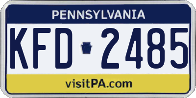 PA license plate KFD2485