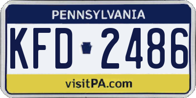 PA license plate KFD2486