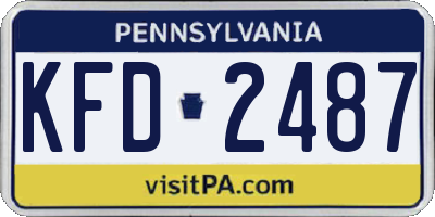 PA license plate KFD2487