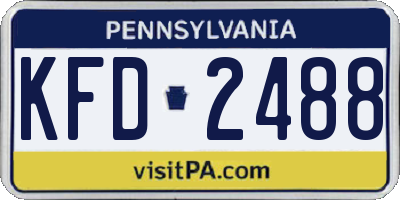 PA license plate KFD2488