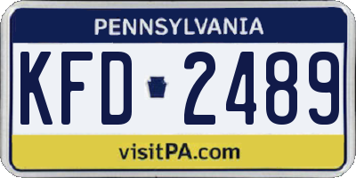 PA license plate KFD2489