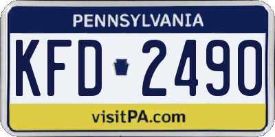 PA license plate KFD2490