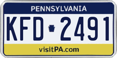PA license plate KFD2491