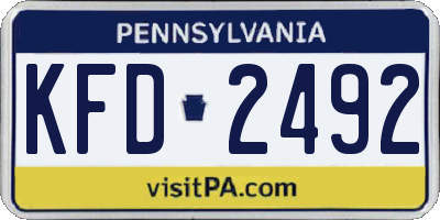 PA license plate KFD2492