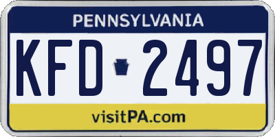 PA license plate KFD2497