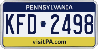 PA license plate KFD2498
