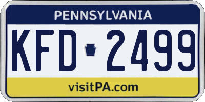 PA license plate KFD2499