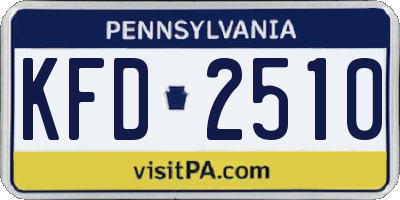 PA license plate KFD2510