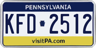 PA license plate KFD2512