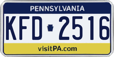 PA license plate KFD2516