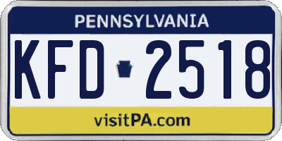 PA license plate KFD2518