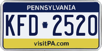PA license plate KFD2520