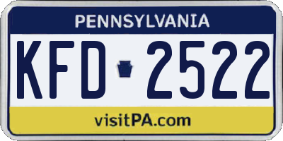 PA license plate KFD2522