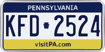 PA license plate KFD2524