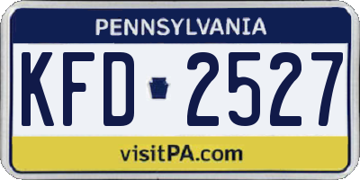 PA license plate KFD2527