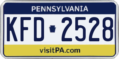 PA license plate KFD2528