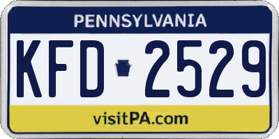 PA license plate KFD2529