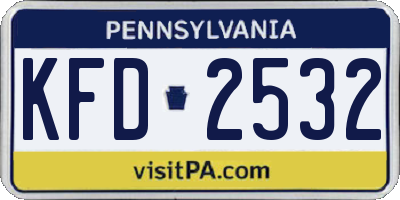 PA license plate KFD2532