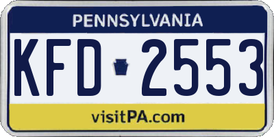 PA license plate KFD2553