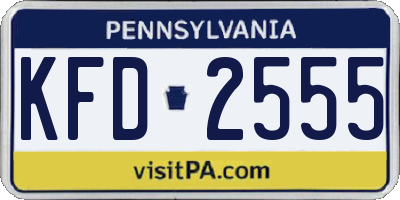 PA license plate KFD2555