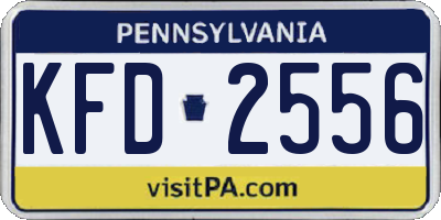 PA license plate KFD2556