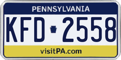 PA license plate KFD2558