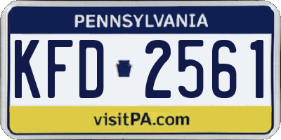 PA license plate KFD2561