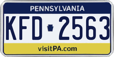 PA license plate KFD2563