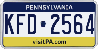 PA license plate KFD2564