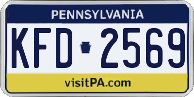 PA license plate KFD2569