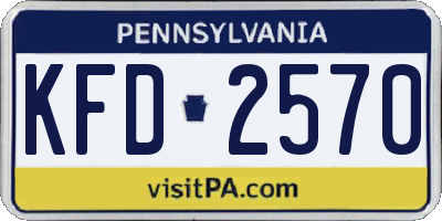 PA license plate KFD2570