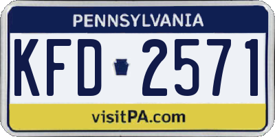 PA license plate KFD2571