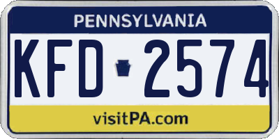PA license plate KFD2574