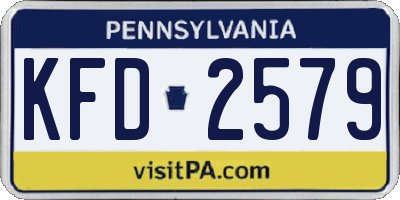 PA license plate KFD2579