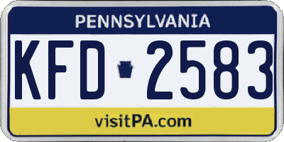 PA license plate KFD2583