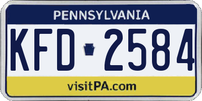 PA license plate KFD2584
