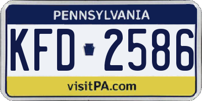PA license plate KFD2586