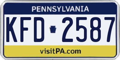 PA license plate KFD2587