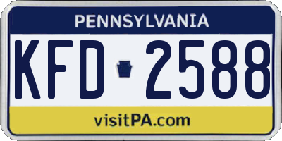 PA license plate KFD2588