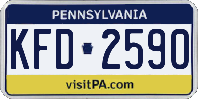 PA license plate KFD2590
