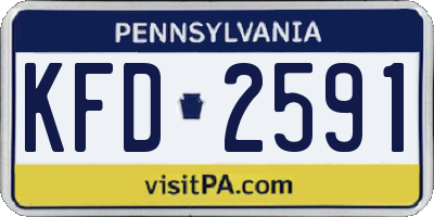 PA license plate KFD2591