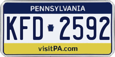 PA license plate KFD2592