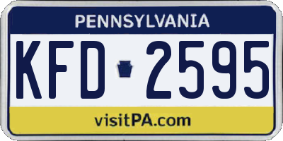 PA license plate KFD2595