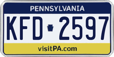 PA license plate KFD2597