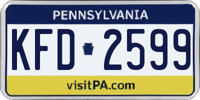 PA license plate KFD2599