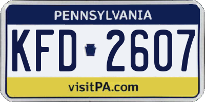 PA license plate KFD2607