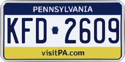 PA license plate KFD2609