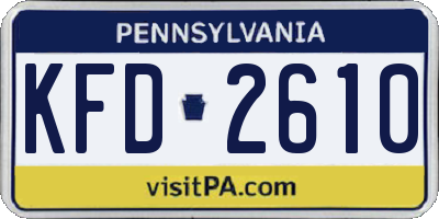 PA license plate KFD2610
