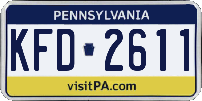 PA license plate KFD2611